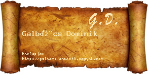 Galbács Dominik névjegykártya